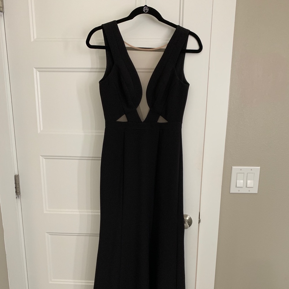 Gorgeous Black and Illusion Mesh Gown BCBG